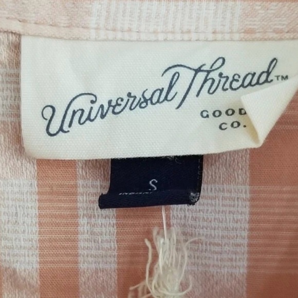 Universal Thread Women's Coral Plaid Button-Down Shirt Size Small NWT - Picture 5 of 10